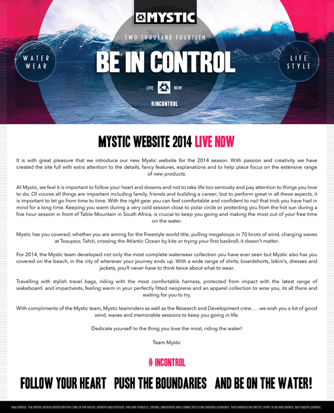 Mystic new website